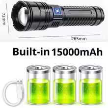 Ultra Bright LED Flashlight Powerful Tactical Torch 15000mah