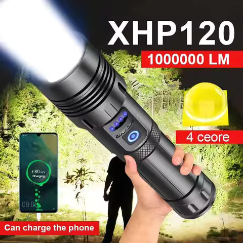 Ultra Bright LED Flashlight Powerful Tactical Torch 15000mah