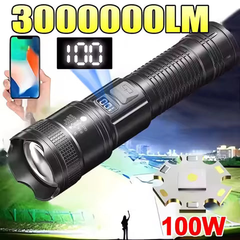 Ultra Bright LED Flashlight Powerful Tactical Torch 15000mah