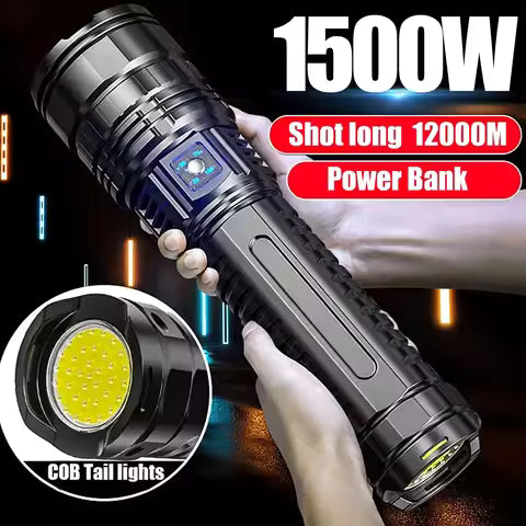 Ultra Bright LED Flashlight Powerful Tactical Torch 15000mah