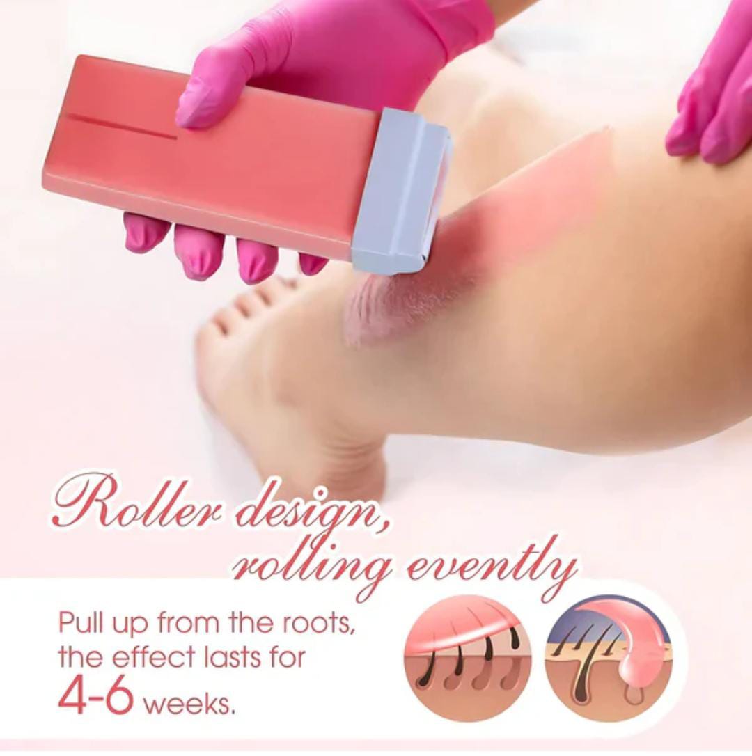 3-in-1 Depilatory Wax Heater & Roll-On Epilator – Full-Body Hair Removal
