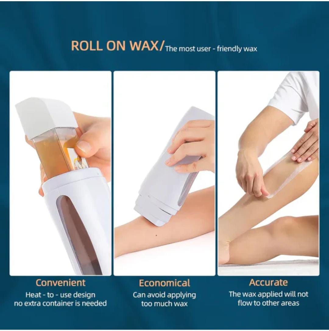 3-in-1 Depilatory Wax Heater & Roll-On Epilator – Full-Body Hair Removal