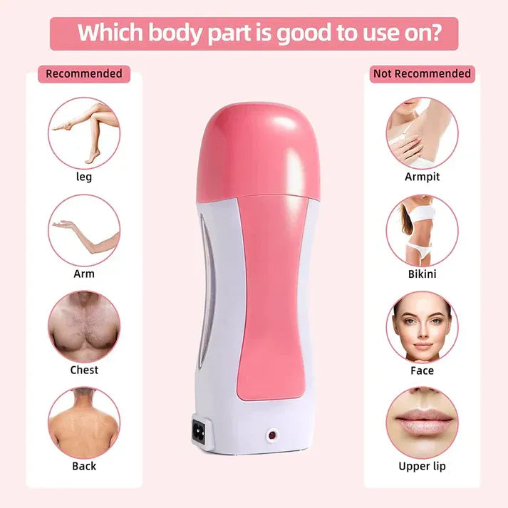 3-in-1 Depilatory Wax Heater & Roll-On Epilator – Full-Body Hair Removal