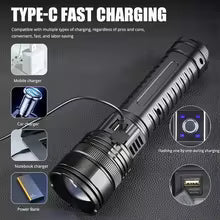 Ultra Bright LED Flashlight Powerful Tactical Torch 15000mah